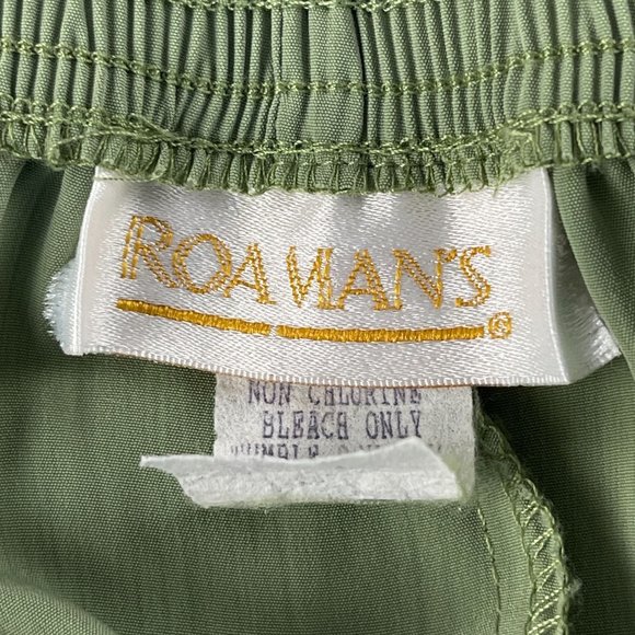 Vtg Roamans Wide Leg Pull On Pants Size 6 Womens Green‎ Elastic Waist High Rise - Picture 4 of 11